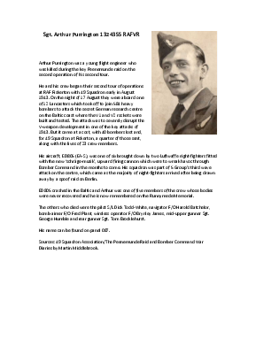 A preview of a PDF biography for Purrington, Arthur